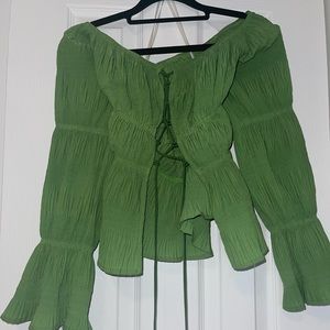 Ruffled Top with Tie Up Front